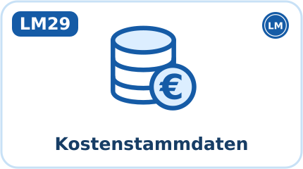 LM29 · Kostenstammdaten (Kürzel KST, Aktion: Verwalten)