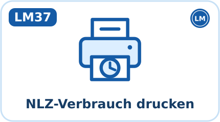 LM37 · NLZ-Verbrauch drucken (Kürzel NLD, Aktion: Ausgabe)